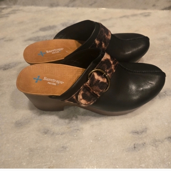 Baretraps Women's Belita Step In Faux Leather Clogs Black/Brown/Leopard … - Picture 1 of 10